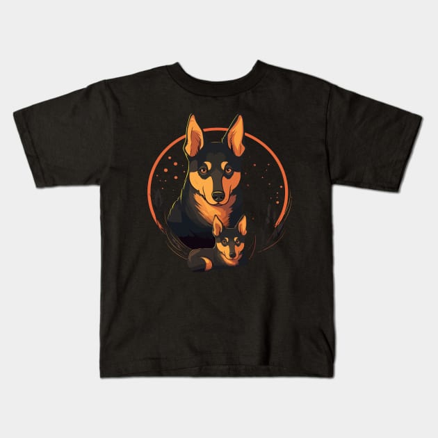 Australian Kelpie Fathers Day Kids T-Shirt by JH Mart